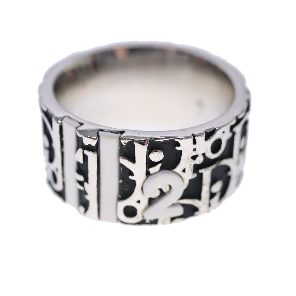 Christian Dior Trotter Ring metal Silver Auth kk362 - 0