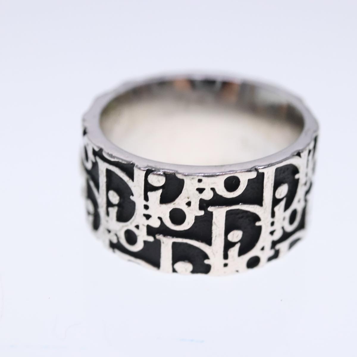 Christian Dior Trotter Ring metal Silver Auth kk362