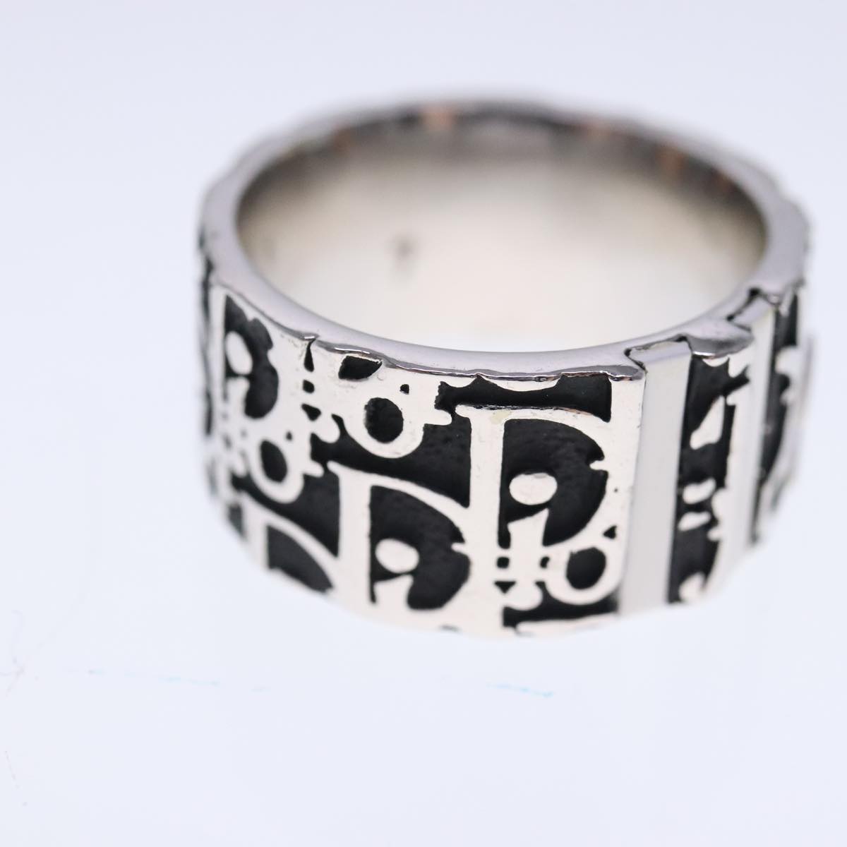 Christian Dior Trotter Ring metal Silver Auth kk362