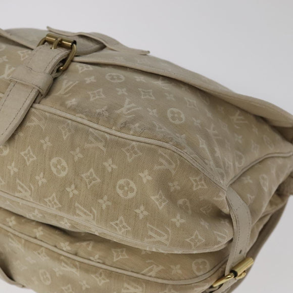 LOUIS VUITTON Monogram Mini Lin Saumur PM Shoulder Bag Ivory M95314 Auth kk368V