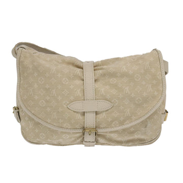 LOUIS VUITTON Monogram Mini Lin Saumur PM Shoulder Bag Ivory M95314 Auth kk368V - 0