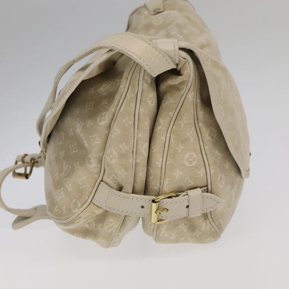 LOUIS VUITTON Monogram Mini Lin Saumur PM Schoudertas Ivoor M95314 Auth kk368V