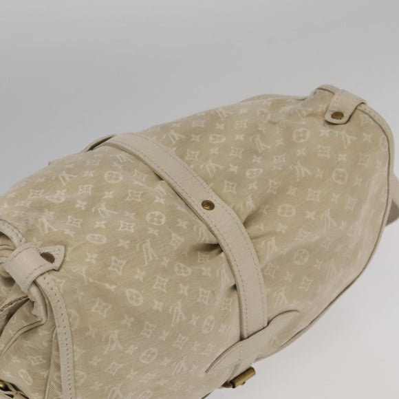 LOUIS VUITTON Monogram Mini Lin Saumur PM Shoulder Bag Ivory M95314 Auth kk368V