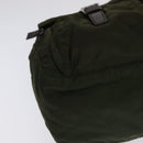 PRADA Shoulder Bag Nylon Khaki Brown Silver Auth kk369-16