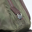 PRADA Shoulder Bag Nylon Khaki Brown Silver Auth kk369-20