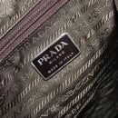 PRADA Shoulder Bag Nylon Khaki Brown Silver Auth kk369-21