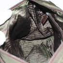 PRADA Shoulder Bag Nylon Khaki Brown Silver Auth kk369-23