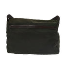 PRADA Shoulder Bag Nylon Khaki Brown Silver Auth kk369-2