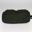 PRADA Shoulder Bag Nylon Khaki Brown Silver Auth kk369-5