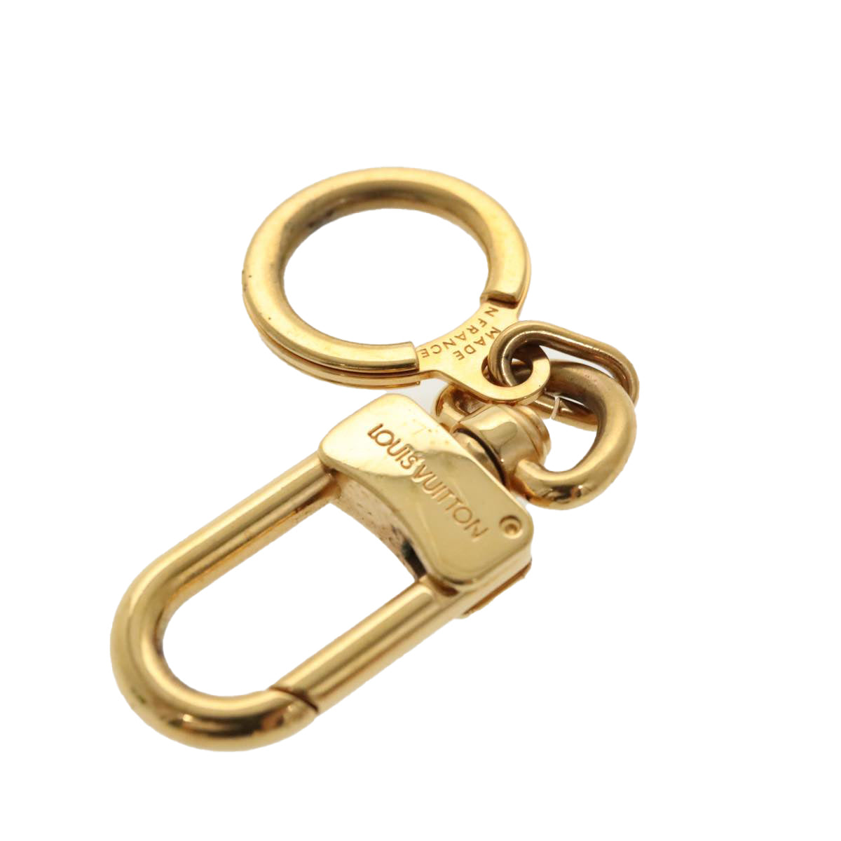 LOUIS VUITTON Anneau Cles Key Holder metal Gold Tone LV Auth kk373