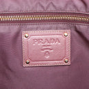 PRADA Tote Bag Nylon Pink Gold Auth kk387-17