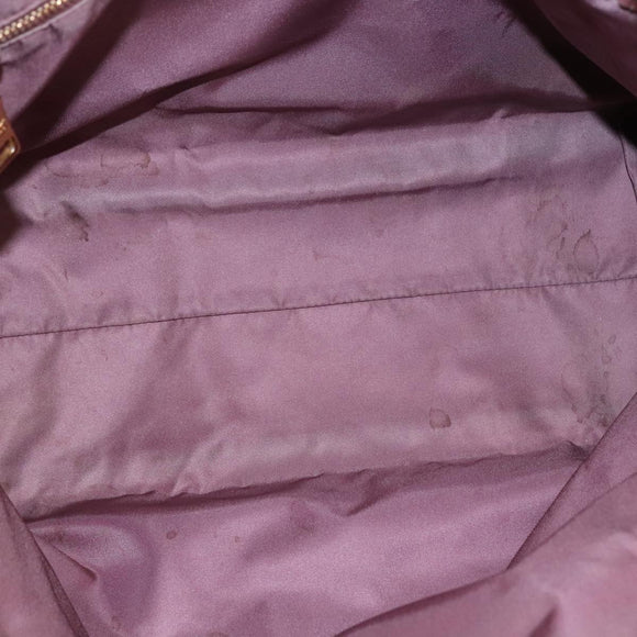 PRADA Tote Bag Nylon Pink Gold Auth kk387