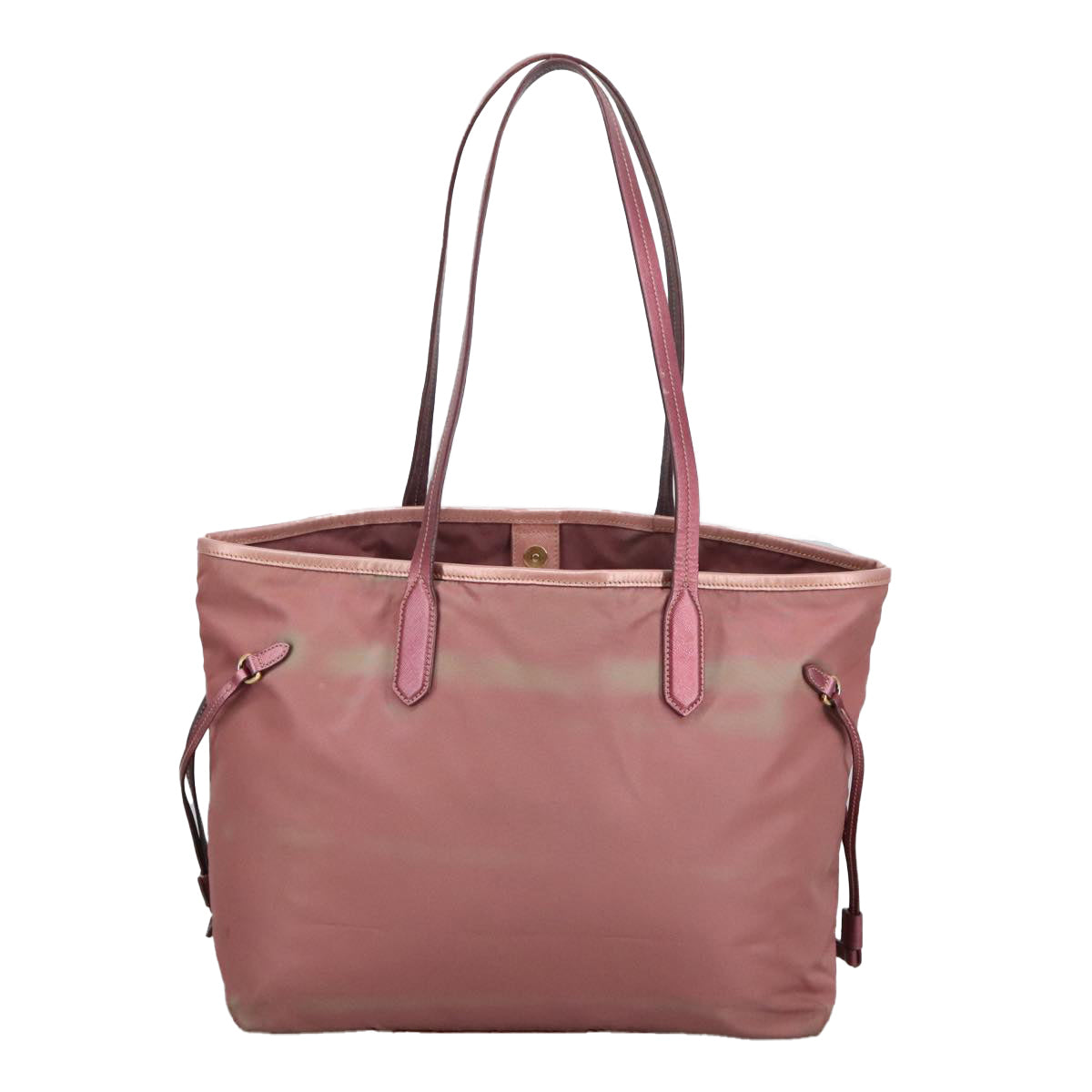 PRADA Tote Bag Nylon Pink Gold Auth kk387