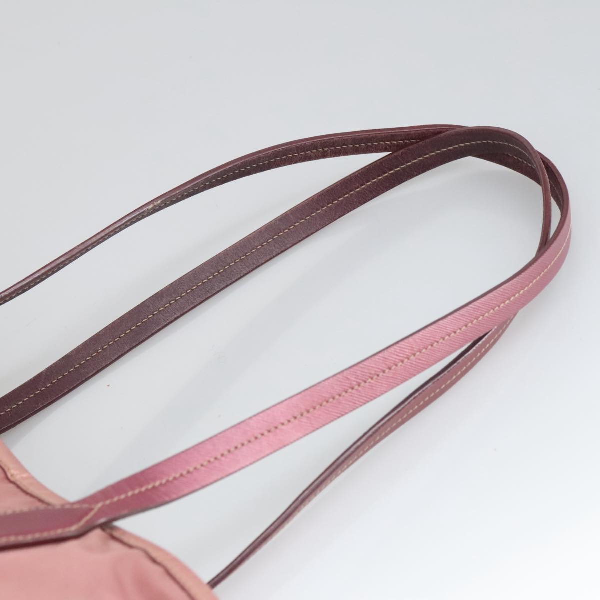 PRADA Tote Bag Nylon Pink Gold Auth kk387