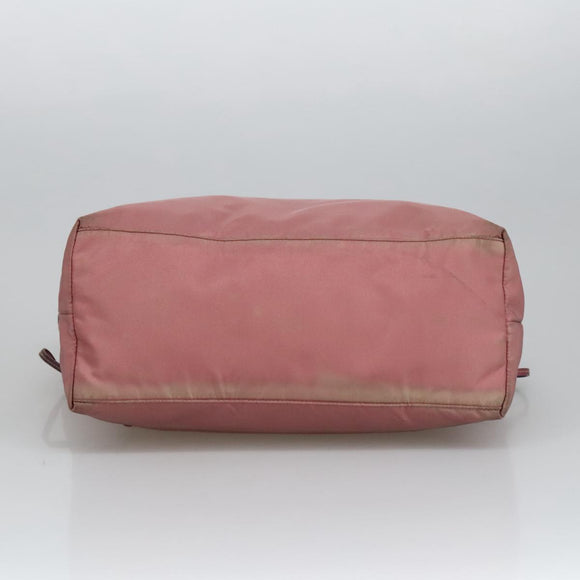 PRADA Tote Bag Nylon Pink Gold Auth kk387
