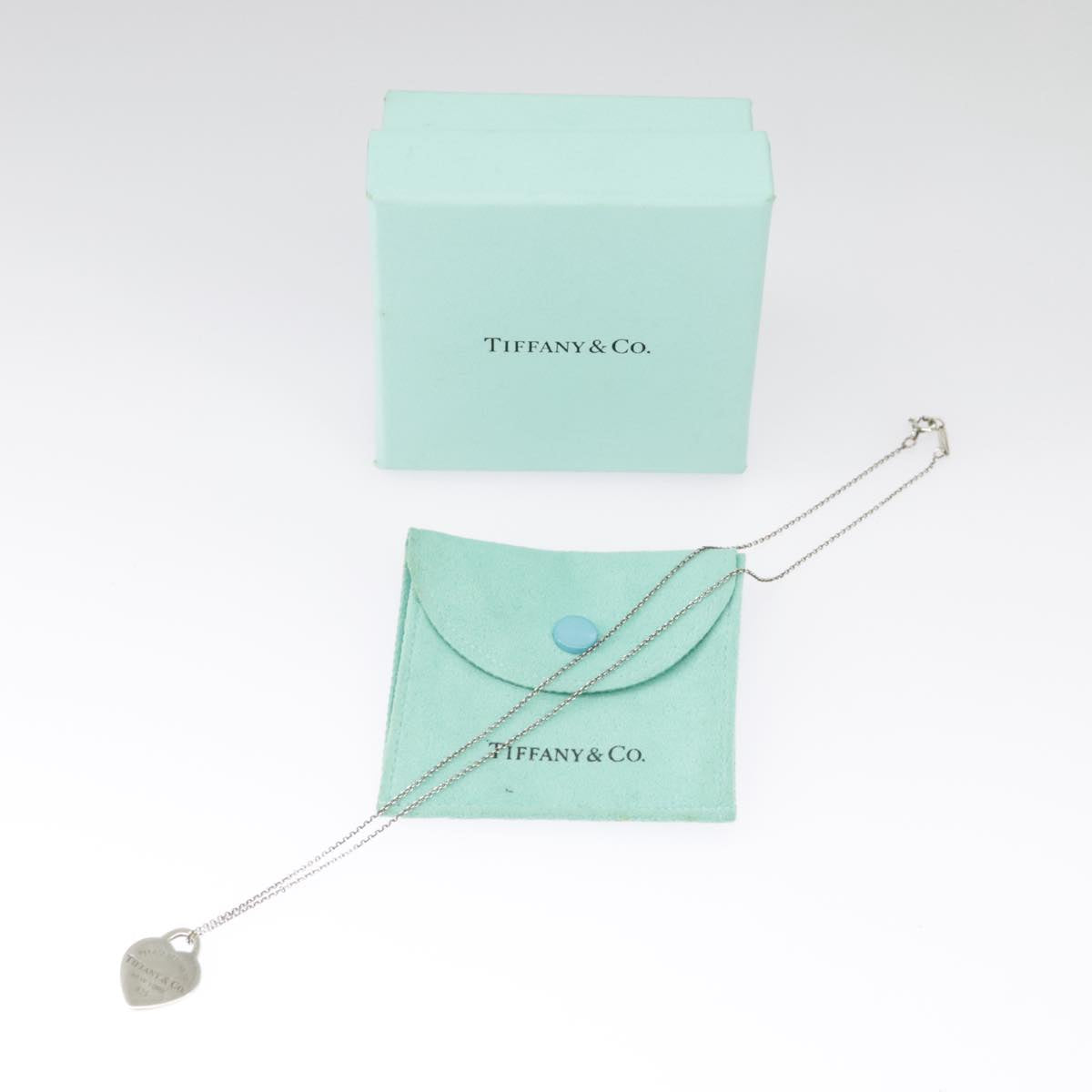 TIFFANY&Co. Return ToHeart Necklace Ag925 Silver Auth kk392