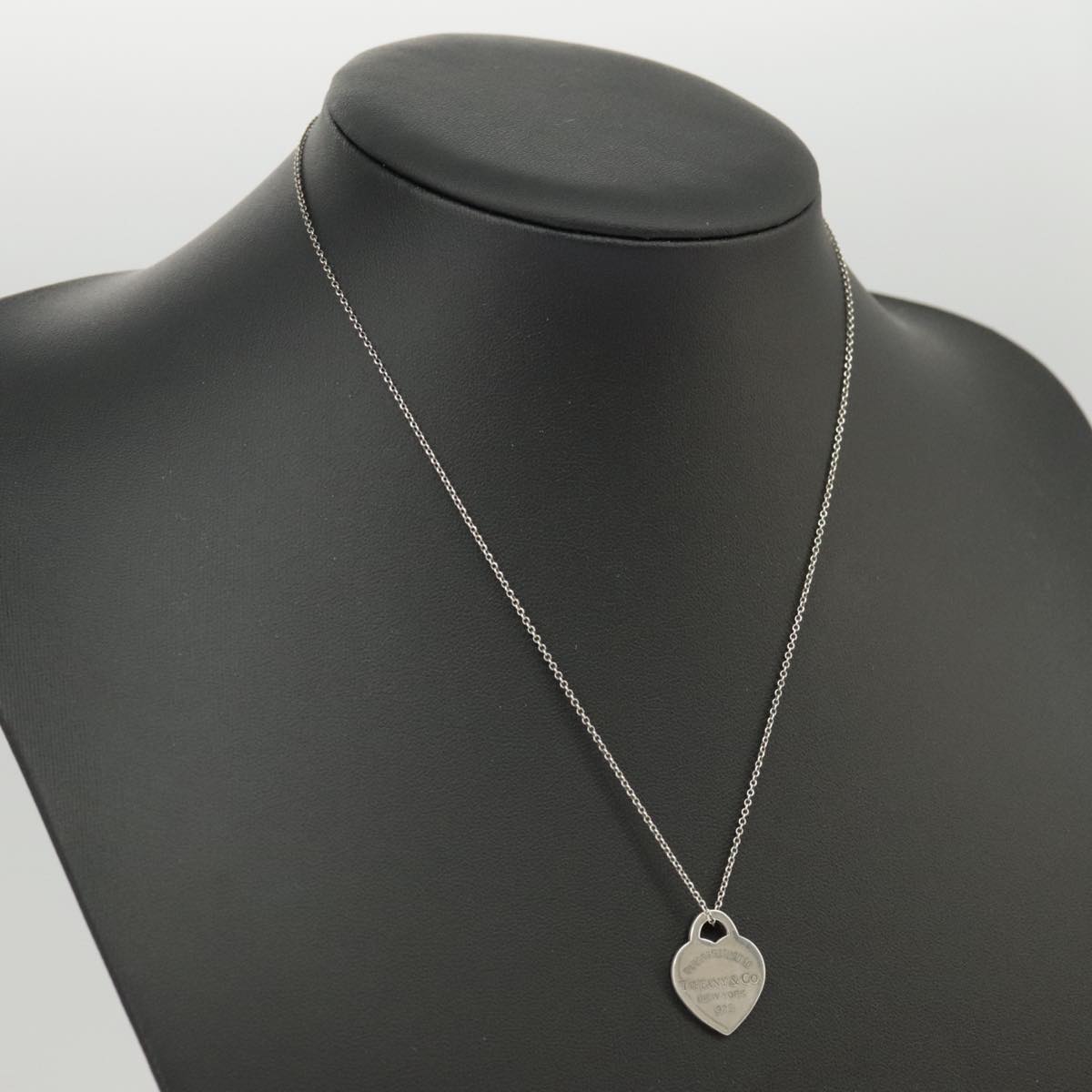 TIFFANY&Co. Return ToHeart Necklace Ag925 Silver Auth kk392