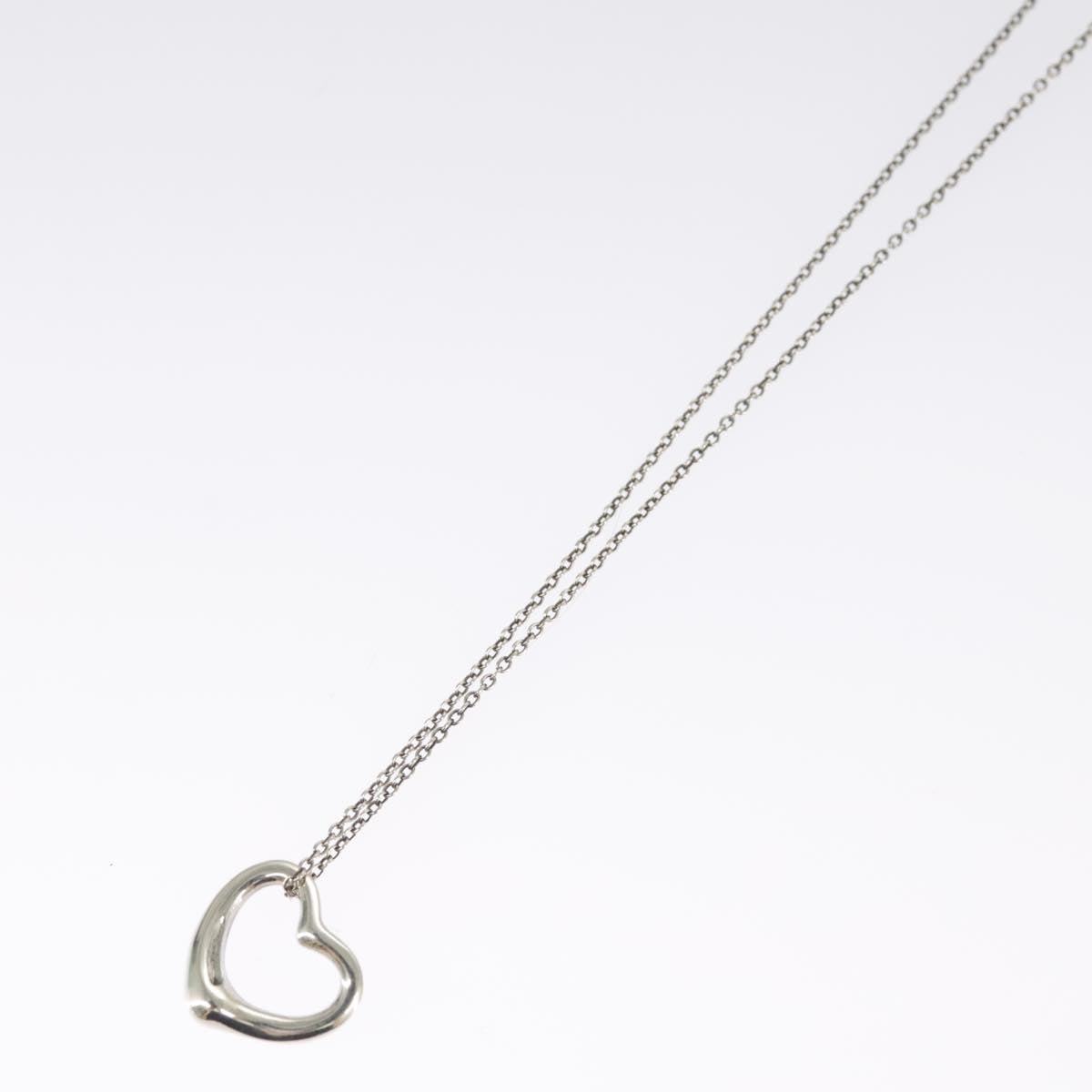 TIFFANY&Co. Open Heart Necklace Ag925 Silver Auth kk393