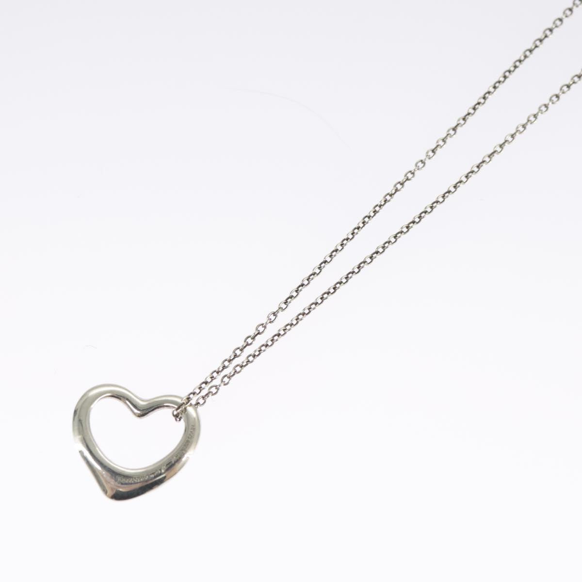 TIFFANY&Co. Open Heart Necklace Ag925 Silver Auth kk393