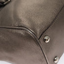 Salvatore Ferragamo Gancini Hand Bag Leather Silver Auth kk412-14
