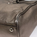 Salvatore Ferragamo Gancini Hand Bag Leather Silver Auth kk412-15