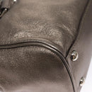 Salvatore Ferragamo Gancini Hand Bag Leather Silver Auth kk412-16