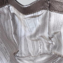Salvatore Ferragamo Gancini Hand Bag Leather Silver Auth kk412-19