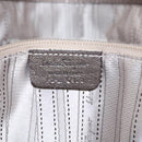 Salvatore Ferragamo Gancini Hand Bag Leather Silver Auth kk412-12