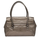 Salvatore Ferragamo Gancini Hand Bag Leather Silver Auth kk412-2
