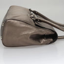 Salvatore Ferragamo Gancini Hand Bag Leather Silver Auth kk412-3