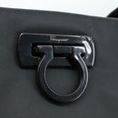 Salvatore Ferragamo Gancini Tote Bag PVC Canvas Black Auth kk413-10