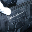 Salvatore Ferragamo Gancini Tote Bag PVC Canvas Black Auth kk413-12