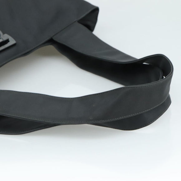 Salvatore Ferragamo Gancini Tote Bag PVC Canvas Black Auth kk413