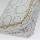 Salvatore Ferragamo Accessory Pouch PVC Leather Gray Auth kk414-14