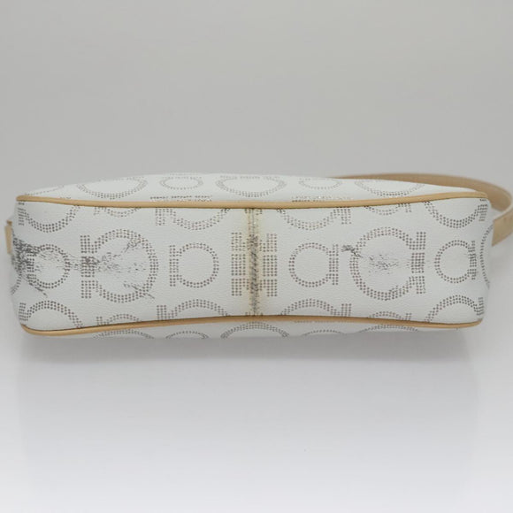 Salvatore Ferragamo Accessory Pouch PVC Leather Gray Auth kk414