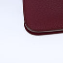 HERMES Dogon GM Wallet Leather Red Silver Auth kk428-10