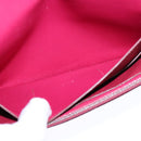 HERMES Dogon GM Wallet Leather Red Silver Auth kk428-16