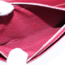 HERMES Dogon GM Wallet Leather Red Silver Auth kk428-20