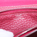 HERMES Dogon GM Wallet Leather Red Silver Auth kk428-22