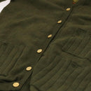 Salvatore Ferragamo Cardigan Wool M Khaki Auth kk430-13