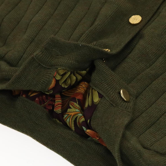 Salvatore Ferragamo Cardigan Wool M Khaki Auth kk430