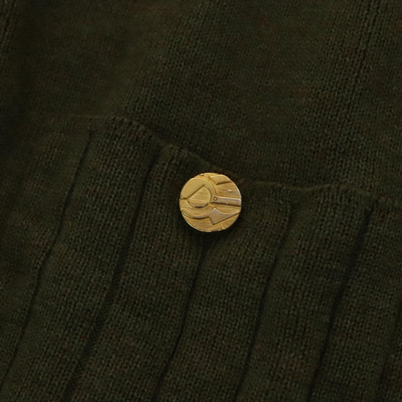 Salvatore Ferragamo Cardigan Wool M Khaki Auth kk430