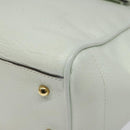 LOEWE Heritage Tote Bag Leather White Gold Auth kk436-9