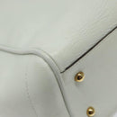 LOEWE Heritage Tote Bag Leather White Gold Auth kk436-11