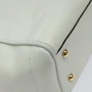 LOEWE Heritage Tote Bag Leather White Gold Auth kk436-13