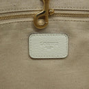 LOEWE Heritage Tote Bag Leather White Gold Auth kk436-17