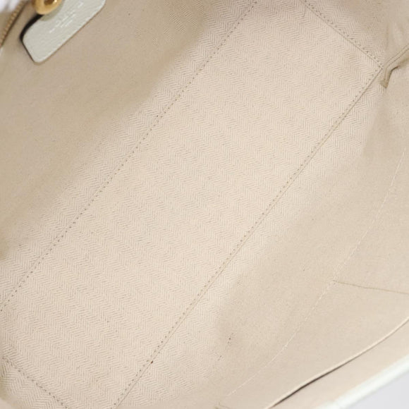 LOEWE Heritage Tote Bag Leather White Gold Auth kk436