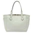 LOEWE Heritage Tote Bag Leather White Gold Auth kk436-3