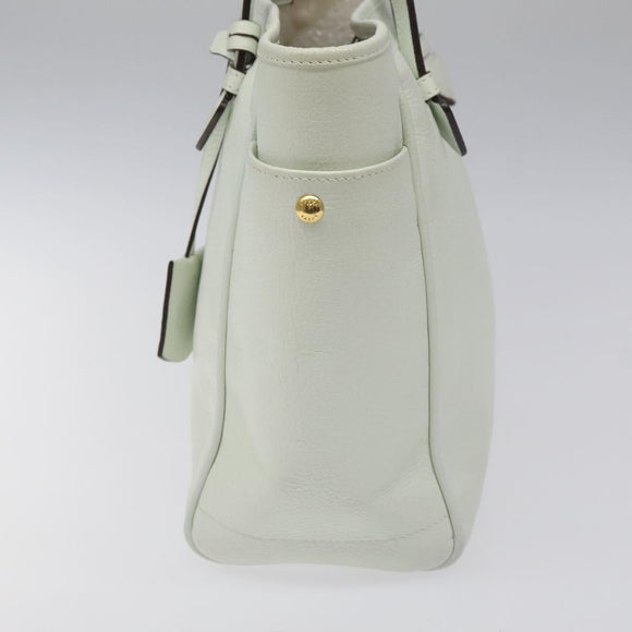 LOEWE Heritage Tote Bag Leather White Gold Auth kk436