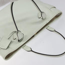 LOEWE Heritage Tote Bag Leather White Gold Auth kk436-6